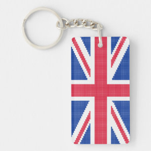 Original cross-stitch design Union Jack Key Ring