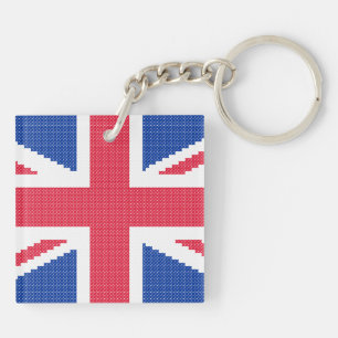 Original cross-stitch design Union Jack Key Ring