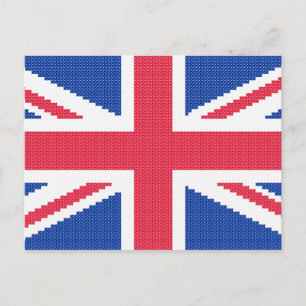 Original cross-stitch design Union Jack Postcard