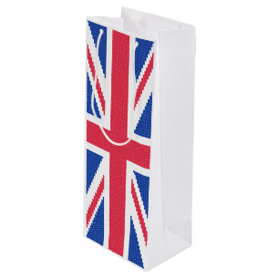 Original cross-stitch design Union Jack Wine Gift Bag