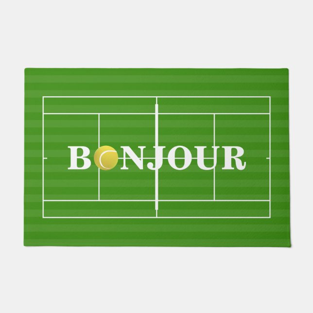Original CUSTOMISABLE BONJOUR Sport Tennis Ball Doormat (Front)