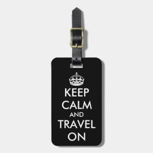 Original Customised Pink KEEP CALM and TRAVEL ON Luggage Tag