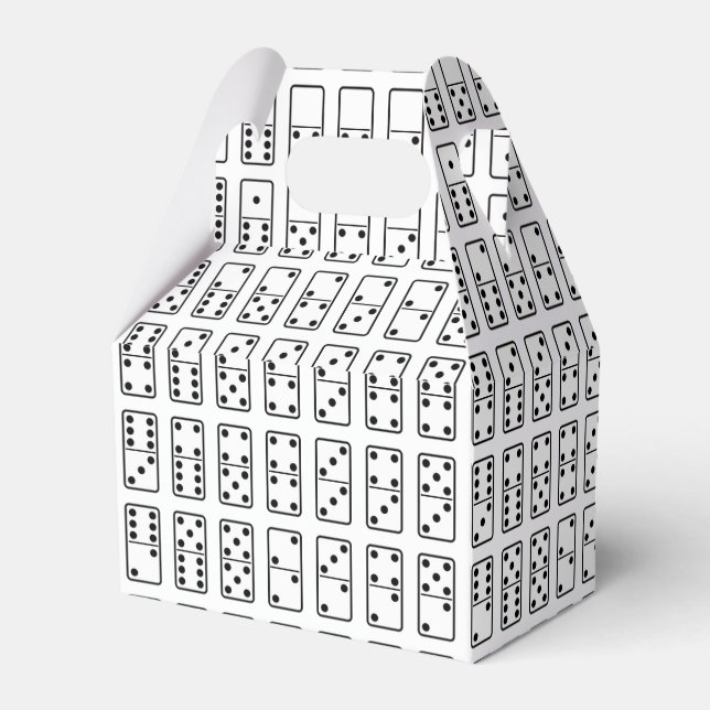 Original design black and white Domino symbols Favour Box (Back Side)