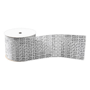 Original design black and white Domino symbols Grosgrain Ribbon