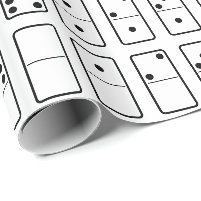 Original design black and white Domino symbols Wrapping Paper (Roll Corner)