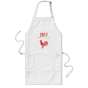 Original design Chinese 2017 Year of the Rooster Long Apron