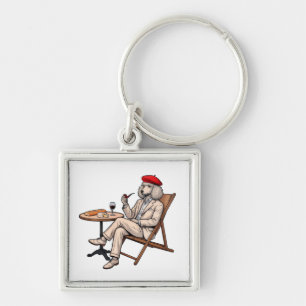 Original Design Sophisticate French Poodle Key Ring