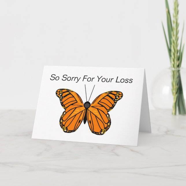 Original digital butterfly on sympathy card (Front)