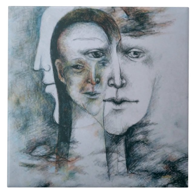 Original digital fine art surrealism  tile (Front)