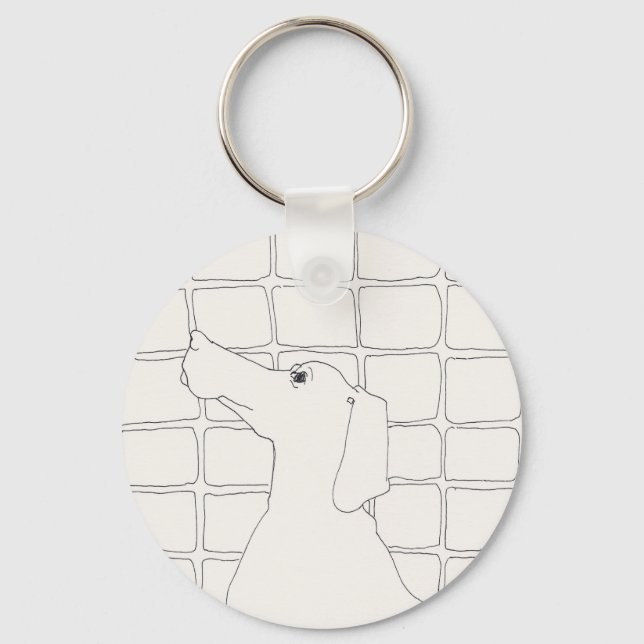 Original Dog Drawing Chinese Dog Year 2018 KeyC Key Ring (Front)