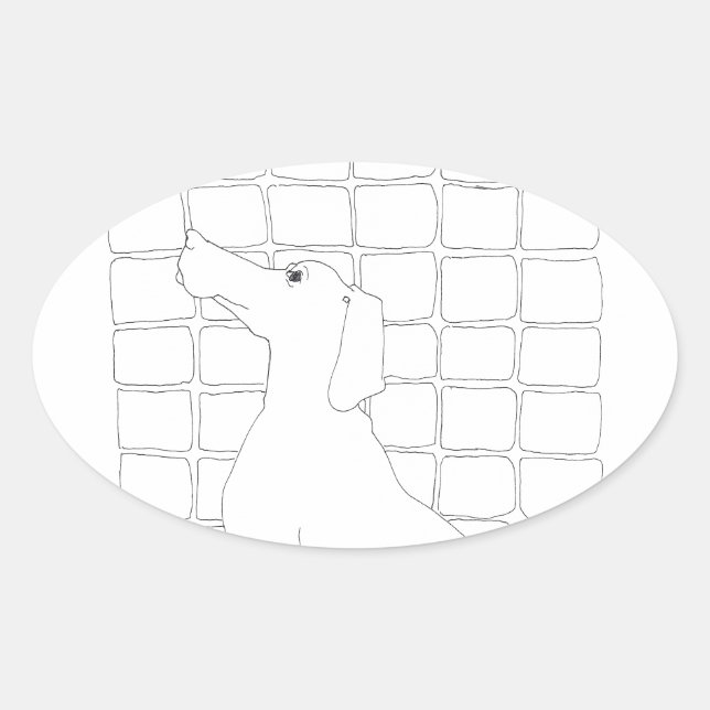 Original Dog Drawing Chinese Dog Year 2018 Stick 5 Oval Sticker (Front)