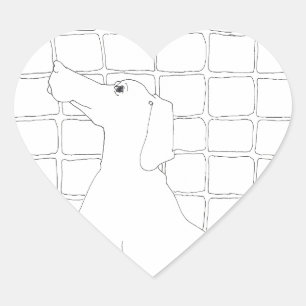 Original Dog Drawing Chinese Dog Year 2018 Stick 6 Heart Sticker