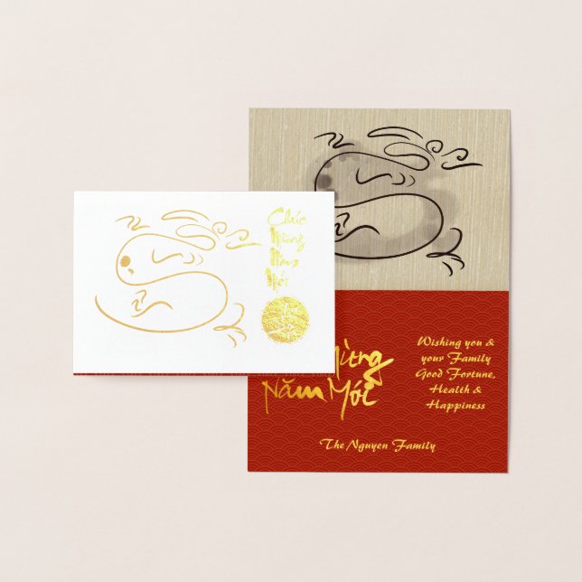 Original Dragon drawing Lunar 2024 Luxury FGC Foil Card (Display)