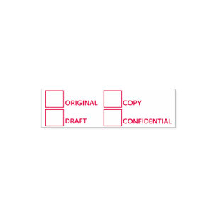 Original Draught Copy Confidential 4-in-one red Self-inking Stamp