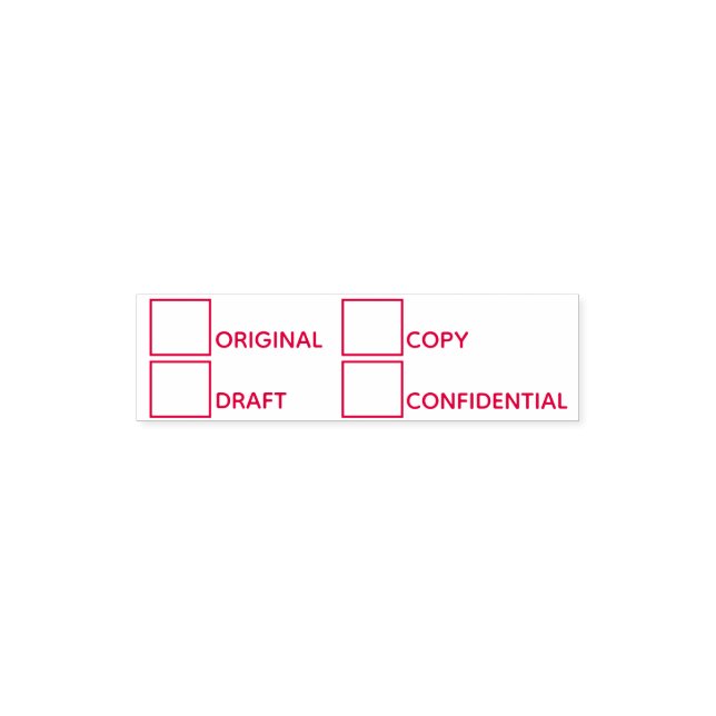 Original Draught Copy Confidential 4-in-one red Self-inking Stamp (Design)