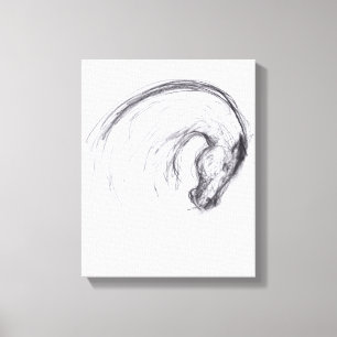 Original Drawing 2 Horse Year Zodiac Canvas print
