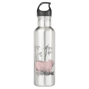 Original Drawing Pig and Bamboos 710 Ml Water Bottle