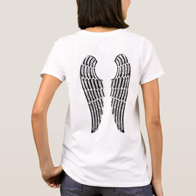Original Elegant isolated design Angel Wings T-Shirt (Back)