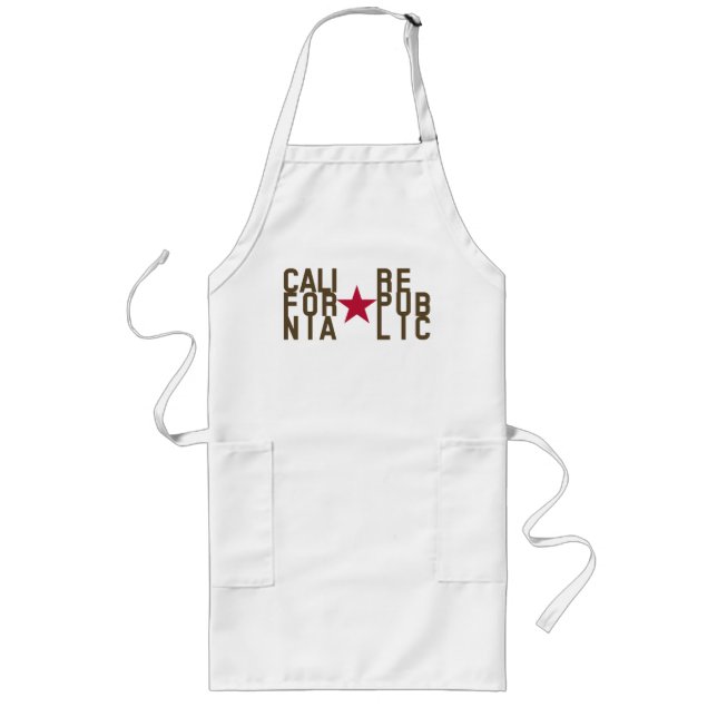 Original Fashion text design California Republic Long Apron (Front)