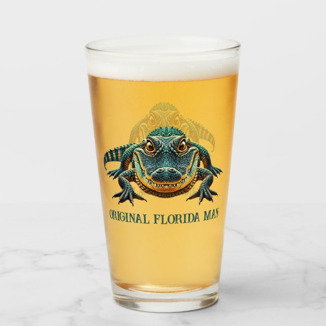 Original Florida Man with Alligator Glass (Front Filled)