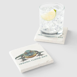 Original Florida Man with Alligator Stone Coaster
