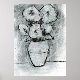 Original Flower Drawing Poster