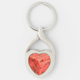Original Fresh Sweet Red Watermelon Food Cube Key Ring