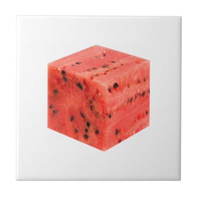 Original Fresh Sweet Red Watermelon Food Cube Tile (Front)