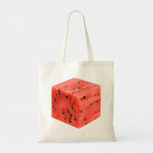 Original Fresh Sweet Red Watermelon Food Cube Tote Bag