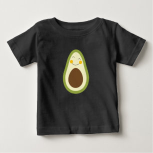 Original funny cartoon smile avocado with eyes baby T-Shirt