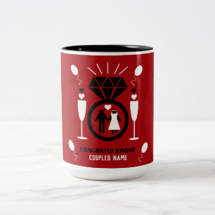 Original Funny Engagement Congratulations Gift Two-Tone Coffee Mug