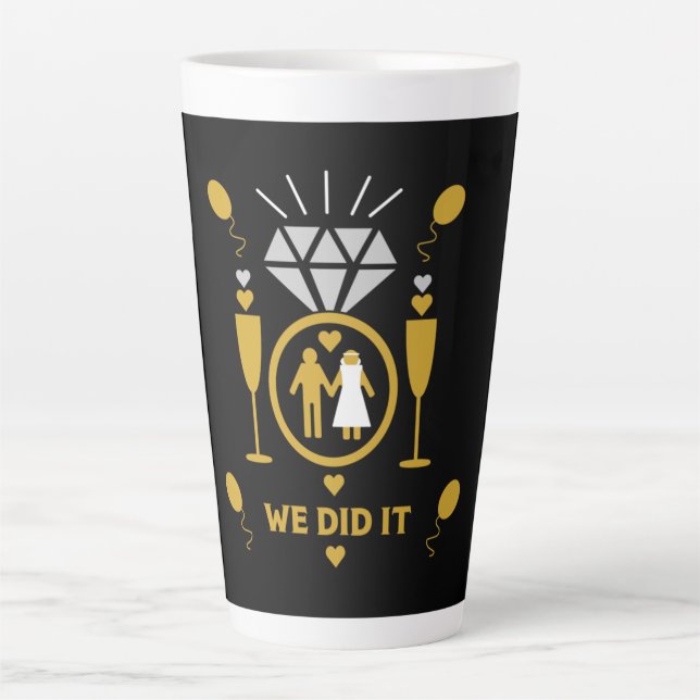 Original Funny Engagement Congratulations  Latte Mug (Front)