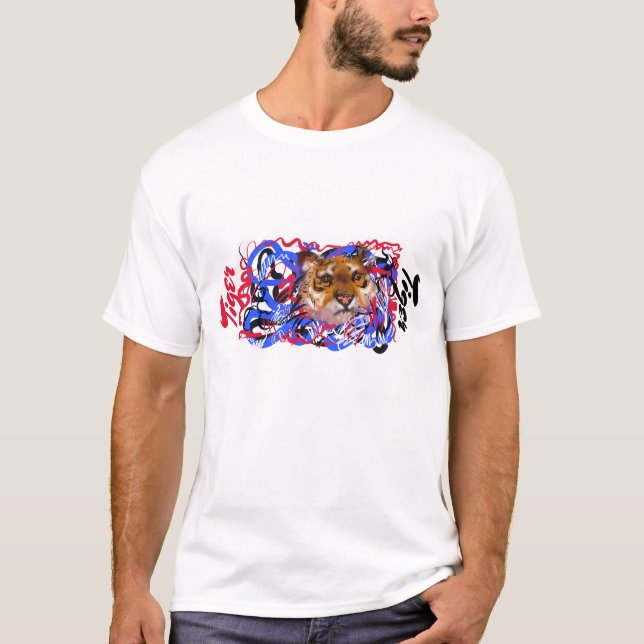 Original graffiti style Tiger Chinese Year Zodiac T-Shirt (Front)