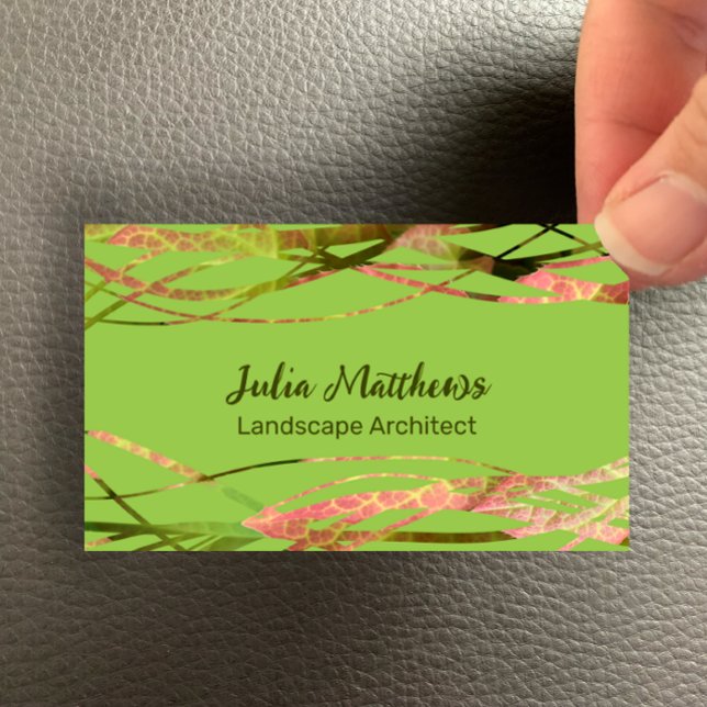 Original Green Nature Design Landscape Architect Business Card (Easily customize this eye catching business card with your name and profession details, green nature)