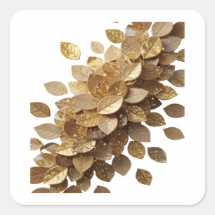 Original Grey GOLDEN LEAVES Sticker Motif
