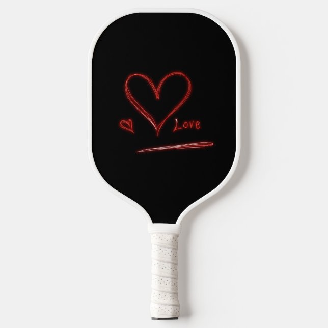 Original Hand-Drawn Love Heart Modern Minimalist Pickleball Paddle (Front)