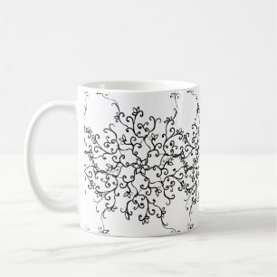 Original Hand Painted Black & White  Coffee Mug