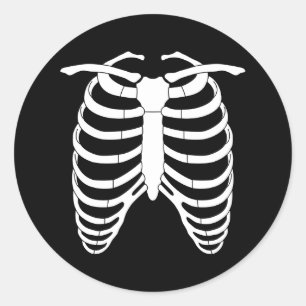 Original Horror Rib cage of a skeleton Halloween Classic Round Sticker