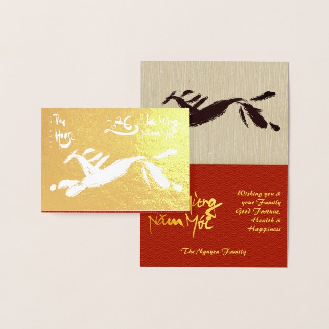 Original Horse Painting Lunar 2026 Luxury FGC Foil Card (Display)