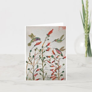 Original Hummingbird Art on Blank Card