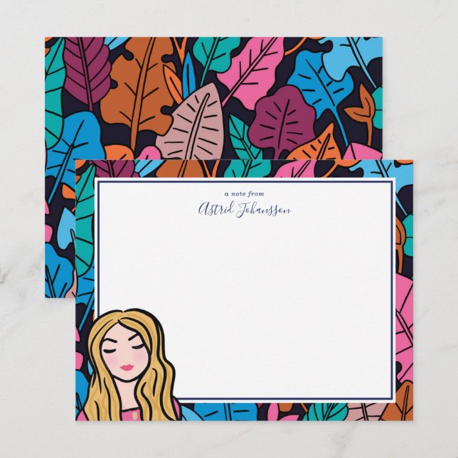 Original Illustration Blonde Lady Card (Front/Back)