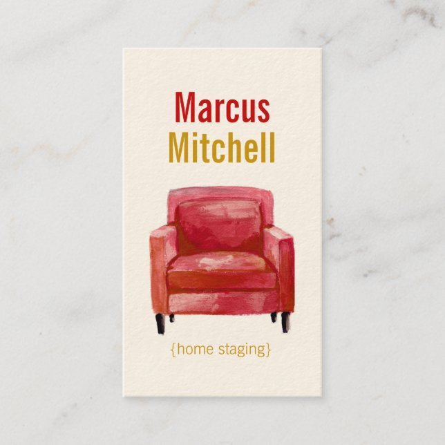 Original Illustration Home Staging Business Cards (Front)