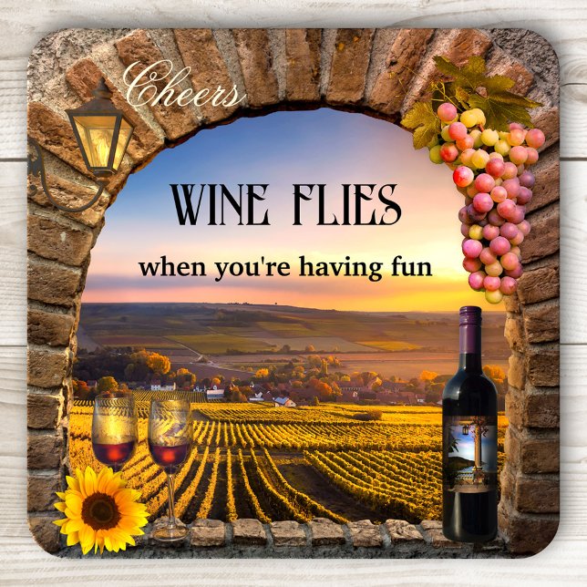 Original Italian Art Wine Coaster (Italian design coaster with a wine theme and Roman arch with grapes)