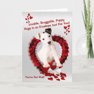 Original Jack Russell Puppy - Snuggable Puppy Hugs Holiday Card