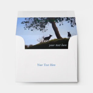 original landscape with dogs on hillside scenic envelopes