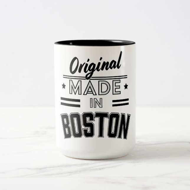 Original made in Boston logo Two-Tone Coffee Mug (Center)