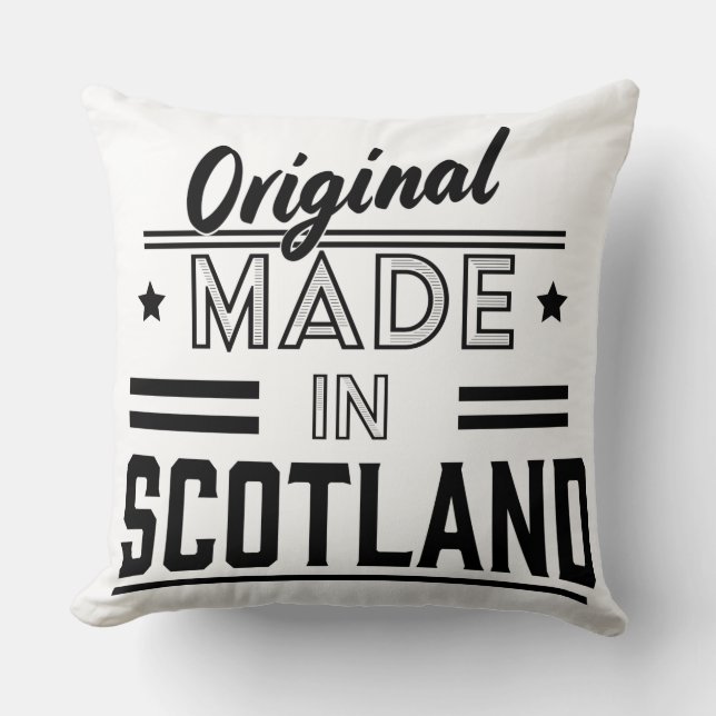Original Made in Scotland retro logo Cushion (Front)