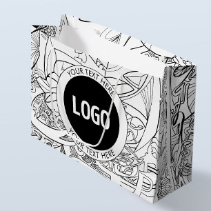 Original Modern Line Artwork & Your Logo Large Gift Bag