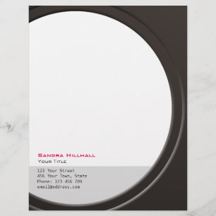 Original Modern Metallic any Text and Colour Personalized Letterhead
