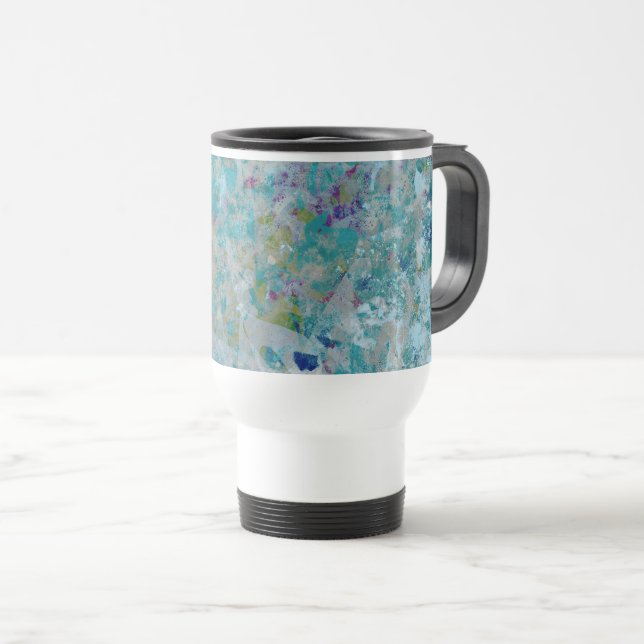 Original Modern One Of A Kind Abstract Art Design Travel Mug (Front Right)